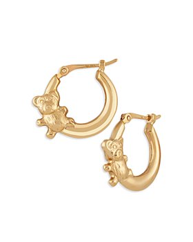 Bloomingdale's - 14K Gold Teddy Bear Hoop Earrings - 100% Exclusive