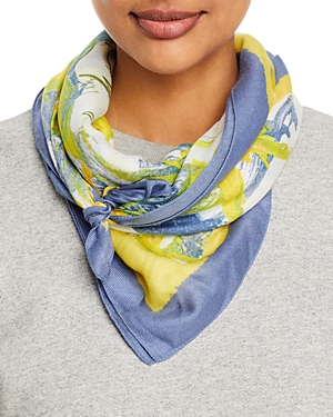 Fraas Birds Of Peace Scarf In Yellow/multi