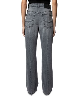 Evy Ripped Flared Jeans in Gris