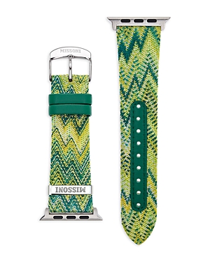 Shop Missoni Apple Watch Zigzag Fabric Strap, 42-45mm In Green