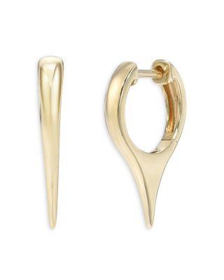 Zoe Lev - 14K Yellow Gold Dagger Huggie Hoop Earrings