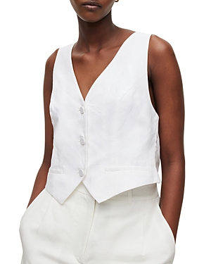 Allsaints Petra Crossback Vest In Off White