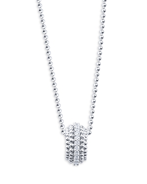 Harakh Diamond Beaded Pendant Necklace in 18K White Gold, 0.15 ct. t.w.