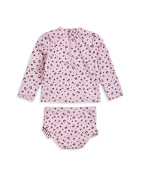 petit lem - Girls' Two Piece Cheetah Long Sleeve Swimsuit - Baby