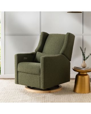 Kiwi Boucl&eacute; Electronic Recliner & Swivel Glider with USB Port