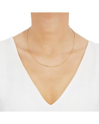Paperclip Link Chain Necklace in 14K Yellow Gold, 18" 