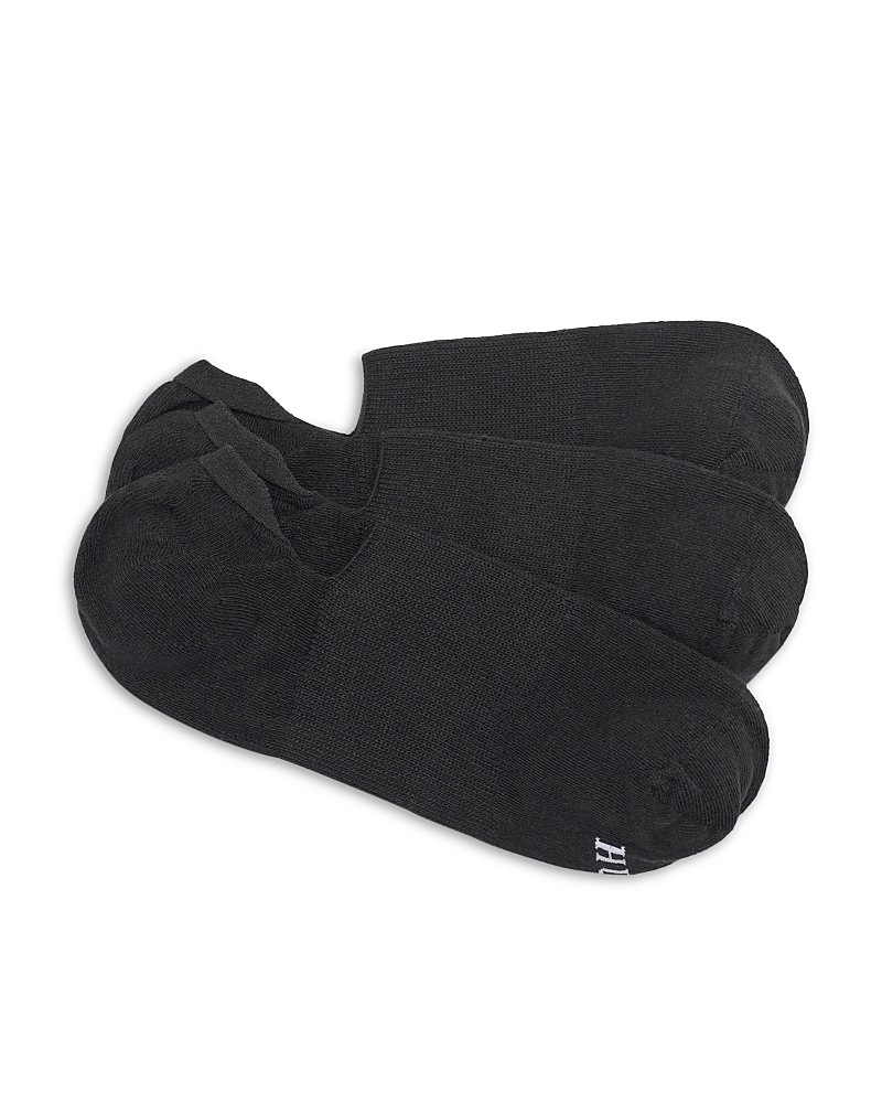 Hue Assorted 3-pack Arch Hug Cotton Blend Liner Socks In Black