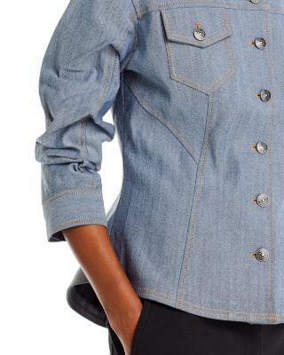 Scrunched Sleeve Denim Jacket