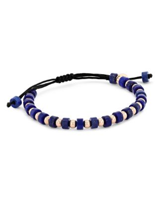 Alberto Milani Men's 18K Rose Gold & Lapis Beaded Bracelet