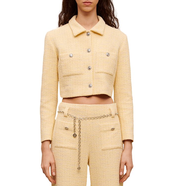 Chanel White Cotton Contrast Neck Tie Detail Cropped Blouse M Chanel | The  Luxury Closet