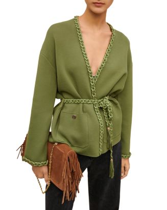 Maje Madeno Chain Trim Belted Cardigan Back to results - Women - Bloomingdale's