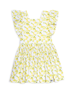 Worthy Threads Girls Vintage Inspired Dress In Lemons - Baby, Little Kid In Bright Yellow