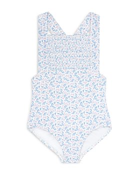 Minnow Girls' Almond Vine Floral Ruffle Two Piece Swimsuit - Little Kid,  Big Kid In Almond Floral