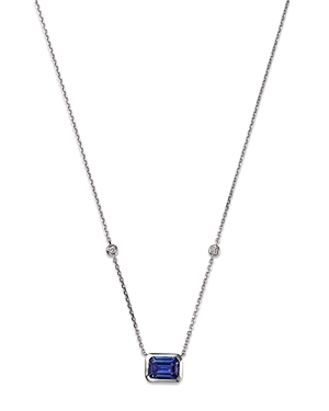 Bloomingdale's Tanzanite & Diamond Pendant Necklace in 14K White Gold, 18 - 100% Exclusive