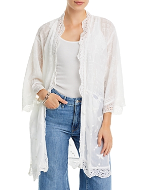 JOHNNY WAS HOUSE ECATERINA LACE TRIM EMBROIDERED DUSTER