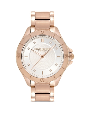 Shop Olivia Burton Sports Luxe Watch, 36mm In Silver/rose Gold