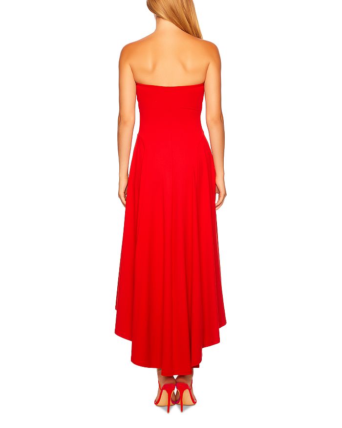 Shop Susana Monaco Strapless High Low Dress In Perfect Red