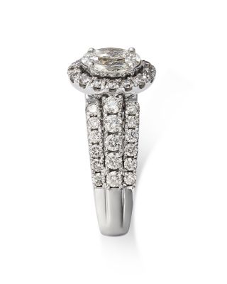 Diamond Multi Cut Halo Ring in 14K White Gold, 2.25 ct.t.w.  