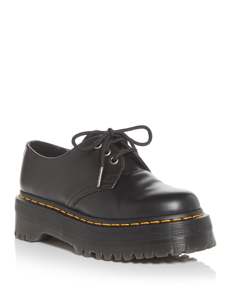 Dr. Martens Black 1461 Quad Oxfords In Black Polished Smooth