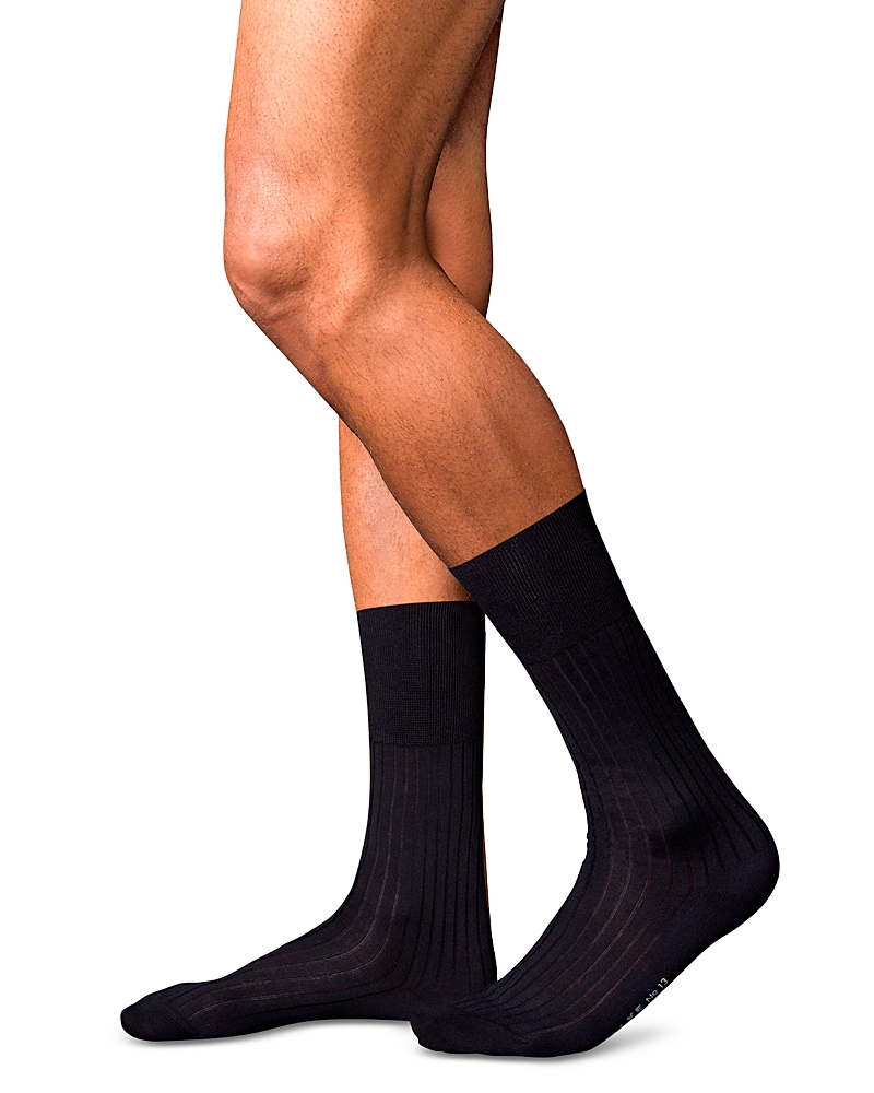 Falke No. 13 Egyptian Cotton Blend Dress Socks In Dark Navy