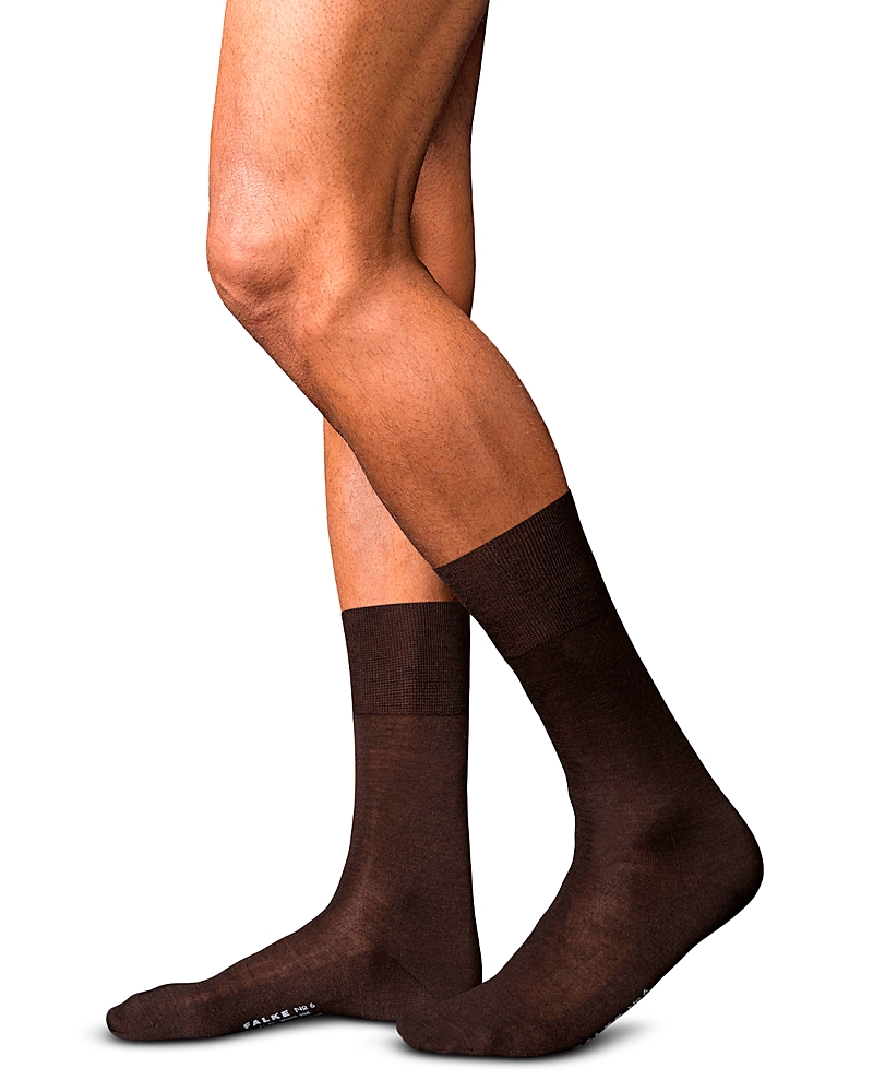 Shop Falke No. 6 Merino Wool, Silk & Nylon Dress Socks In Brown