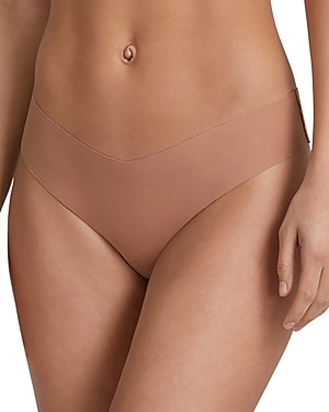 Commando Technical Cotton-blend Thong In Almond