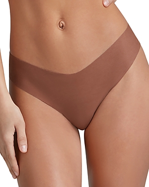 Commando Technical Cotton-blend Thong In Nutmeg