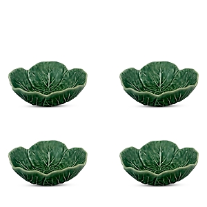 Shop Bordallo Pinheiro Small Cabbage Bowl, Set Of 4 In Green