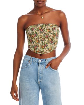 FORE - Strapless Cropped Corset Top