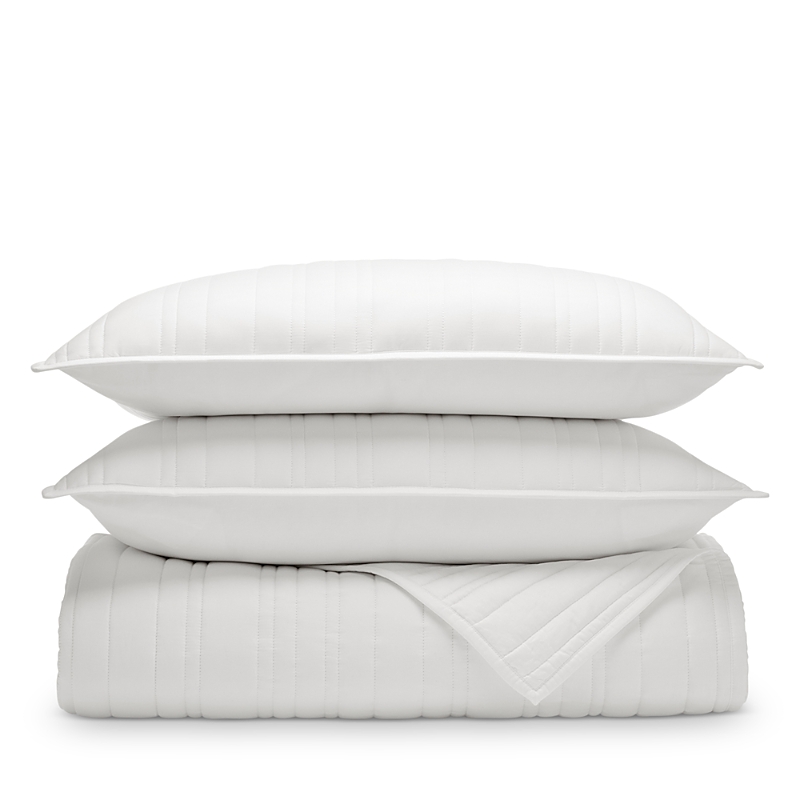 Boll & Branch Boil & Branch Signature Stripe Quilt Set, Full/queen In White