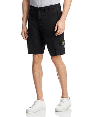 Stone Island Classic Logo Detail Bermuda Shorts In Black