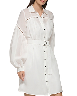 Karl Lagerfeld Paris Cotton Voile Shirt Dress