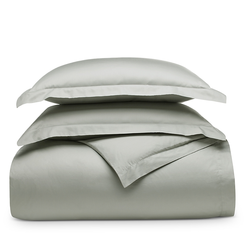 Boll & Branch Signature Cotton Hemmed Duvet Set, Twin/twinxl In Sage