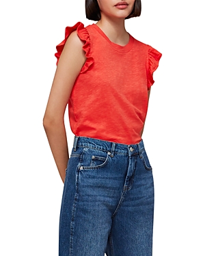 Whistles Flutter Sleeve Tee In Red
