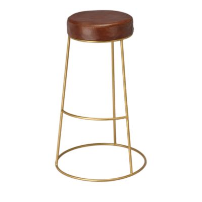 Bloomingdale's Henry Round Leather Bar Stool