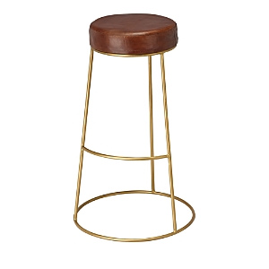 Bloomingdale's Henry Round Leather Bar Stool In Brown