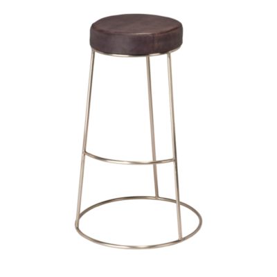 Bloomingdale's Henry Round Leather Bar Stool