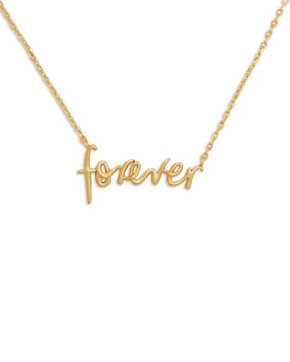 kate spade new york - Say Yes Forever Script Pendant Necklace in Gold Tone, 16"-19"
