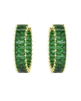 Matrix Baguette Color Crystal Hoop Earrings