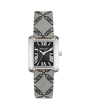 Shop Michael Kors Emery Watch, 33mm X 27mm In Black/gray