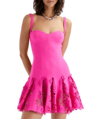 Oscar de la Renta - Floral Lace Inset Dress