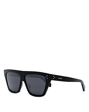 Shop Celine Bold 3 Dots Mask Sunglasses, 58mm In Black/smoke