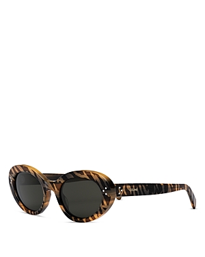Shop Celine Cat Eye Sunglasses, 53mm In Brown/gray Solid