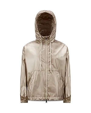 Moncler Tazenat Zip-up Hooded Jacket In Gold