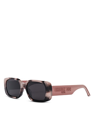 Dior Wild Rectangle Acetate Sunglasses In Pink Havana/gray Solid