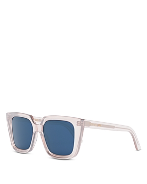 Shop Dior Midnight S1i Square Sunglasses, 53mm In Pink/blue Solid