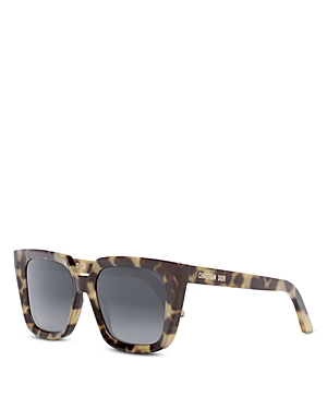 Shop Dior Midnight S1i Square Sunglasses, 53mm In Havana/gray Polarized Gradient