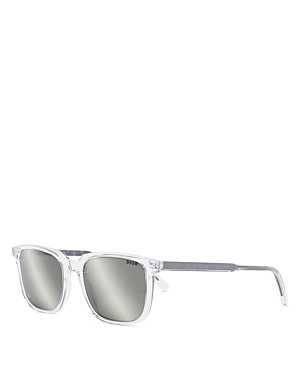 Shop Dior S1i Geometric Sunglasses, 54 Mm In Clear/gray Mirrored Solid