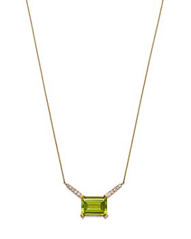 Bloomingdale's - Peridot & Diamond Pendant Necklace in 14K Yellow Gold, 16" - 100% Exclusive 