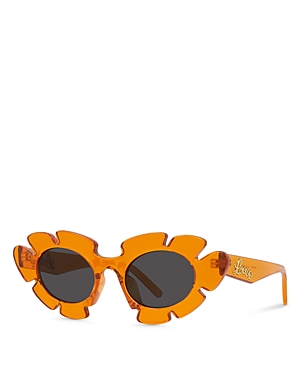 Shop Loewe Paula's Ibiza Cat Eye Sunglasses, 47mm In Orange/gray Solid